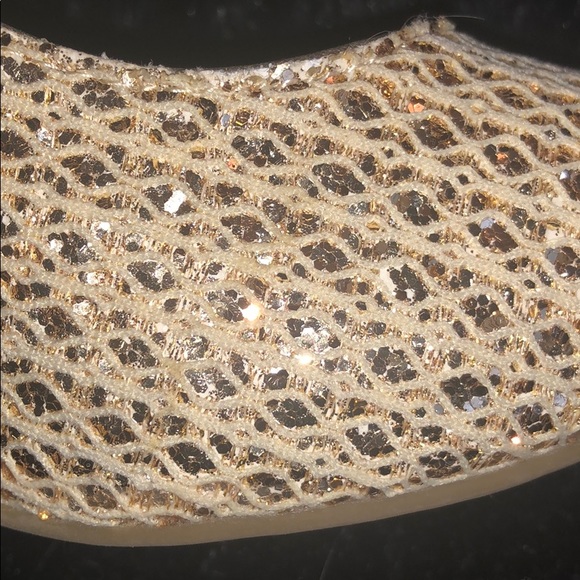 Gold Peep Toe Pumps - Picture 5 of 7